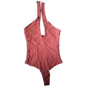 House of Harlow 1960 Burnt Orange Textured Bodysuit S